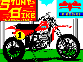 Stunt Bike Simulator title screen for ZX Spectrum